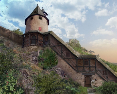 Stadtmauer am Hexenturm - Rekonstruktion