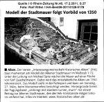 Artikel Modell der Stadtmauer, Rhein-Zeitung, Ausgabe Koblenz (B0), 17.2.2011, S.27
